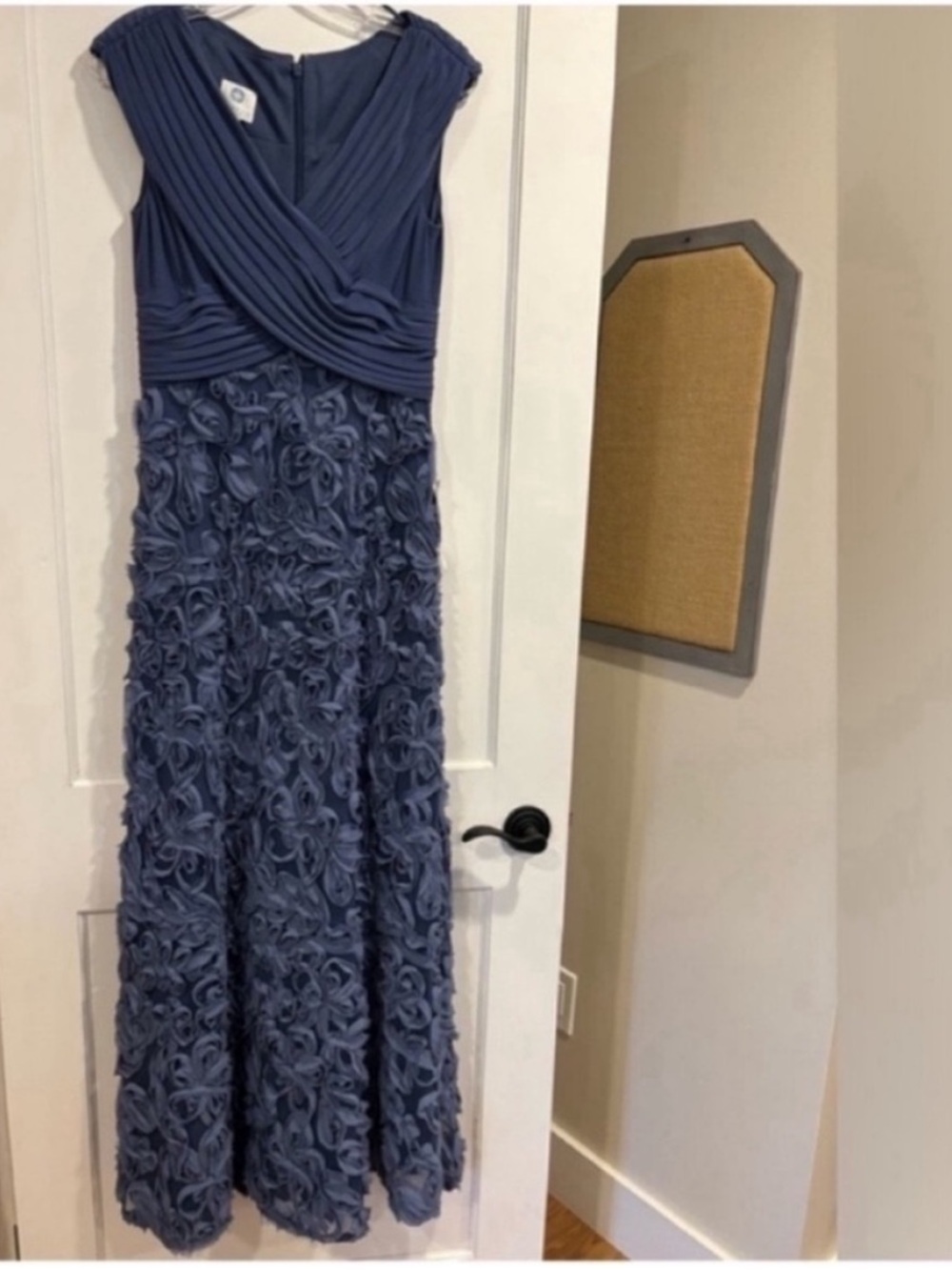 Patra NEW Crossover Pleated Front Soutache Skirted Gown Cornflower Blue Women 6 - Picture 8 of 13
